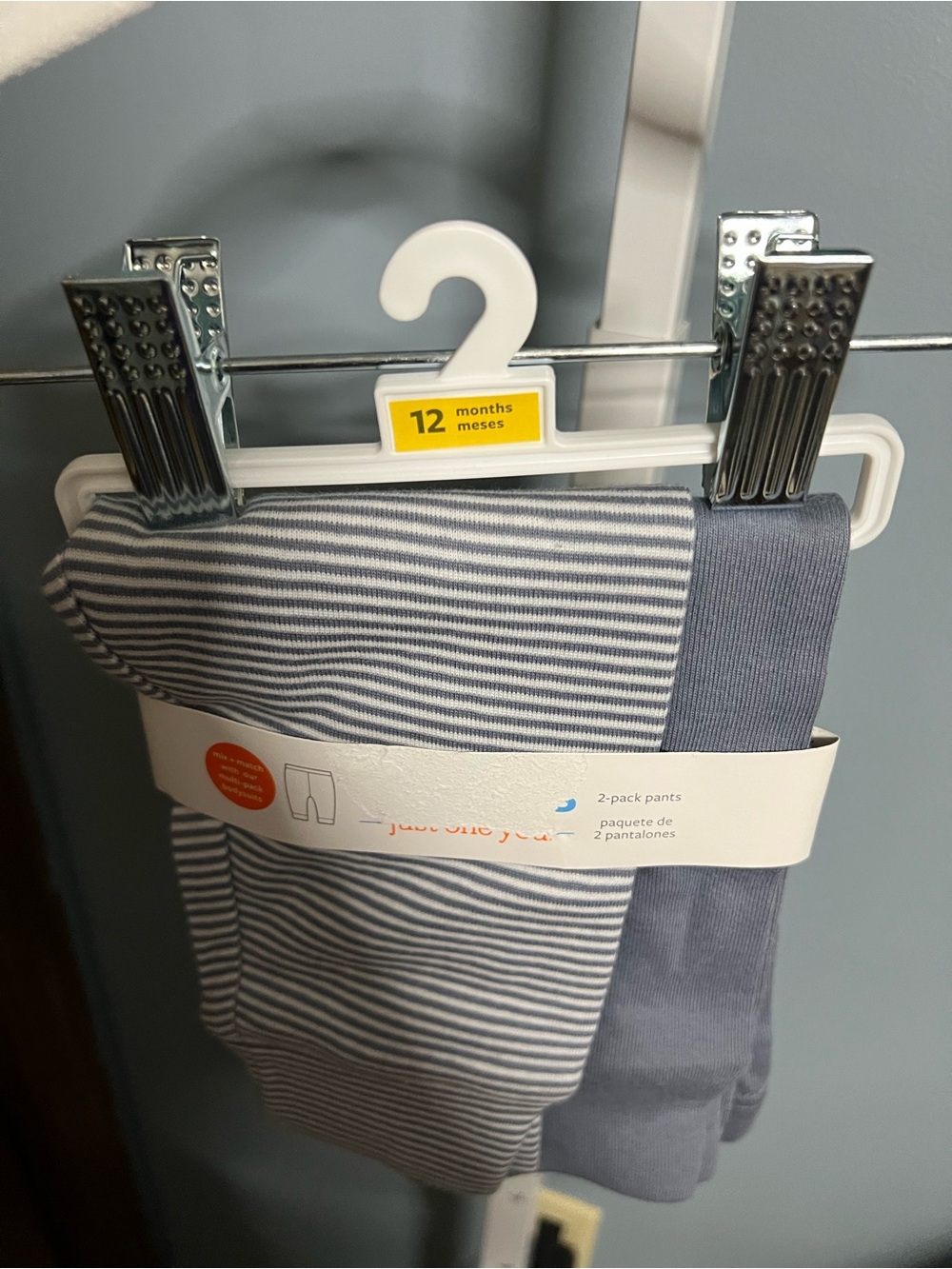 Carters Just One You 2-Pack Grey & Striped Pants - 12 Months NWT